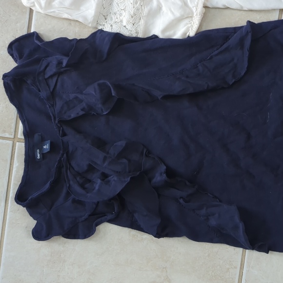 Girls size 8 Gap navy blue and old navy size 8 cream top - Picture 3 of 8